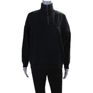 Jeanerica Womens Half Zipper Long Sleeves Turtleneck Sweater Black Size Small